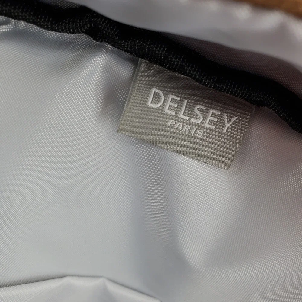 Delsey Paris Brown Nylon Laptop Backpack Professional Commuter Travel Bag